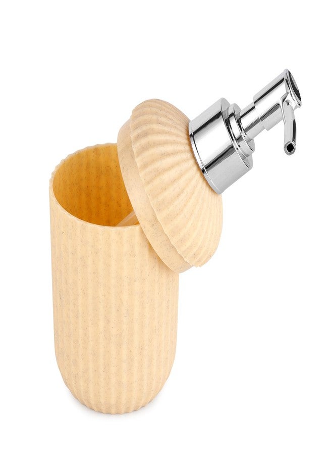 SHENRON Bathroom Accessories Set of 3, Toothbrush Holder, Liquid Soap Dispenser & Tray, Unbreakable Plastic Organizer for Sink & Bathroom Essentials, Handwash, Sanitizer, Shampoo, Lotion (Beige) - Image 5